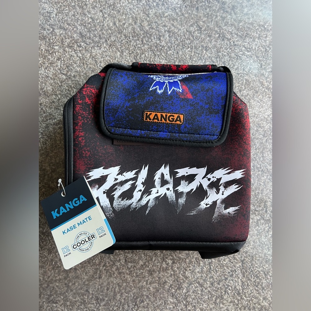 Relapse Records x Pabst Blue Ribbon PBR Kanga Cooler fits 12 pack of cans NWT